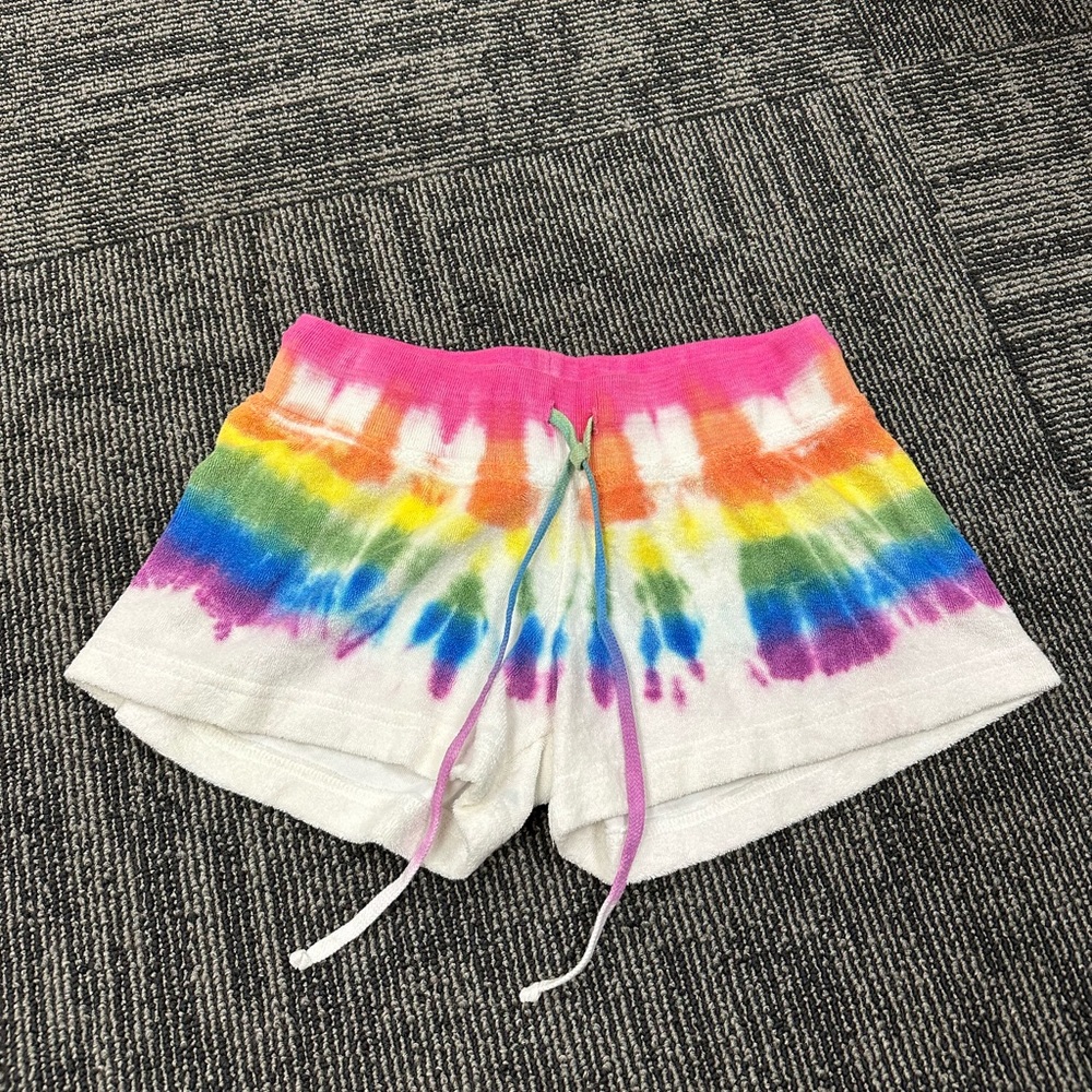 Women’s Hard Tail Forever Terry Cloth Tie Die Shorts- Size S